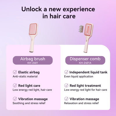 Laayla 3-in-1 Hair Brush – Red Light Care, Vibration Massage & Oil Dispenser
