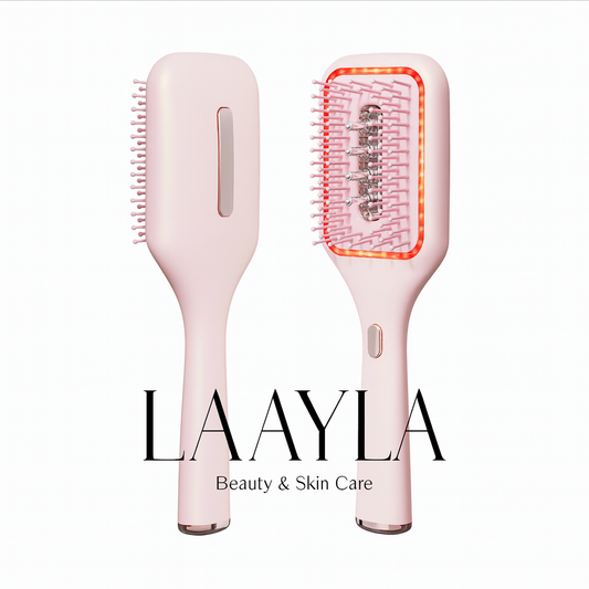 Laayla 3-in-1 Hair Brush – Red Light Care, Vibration Massage & Oil Dispenser